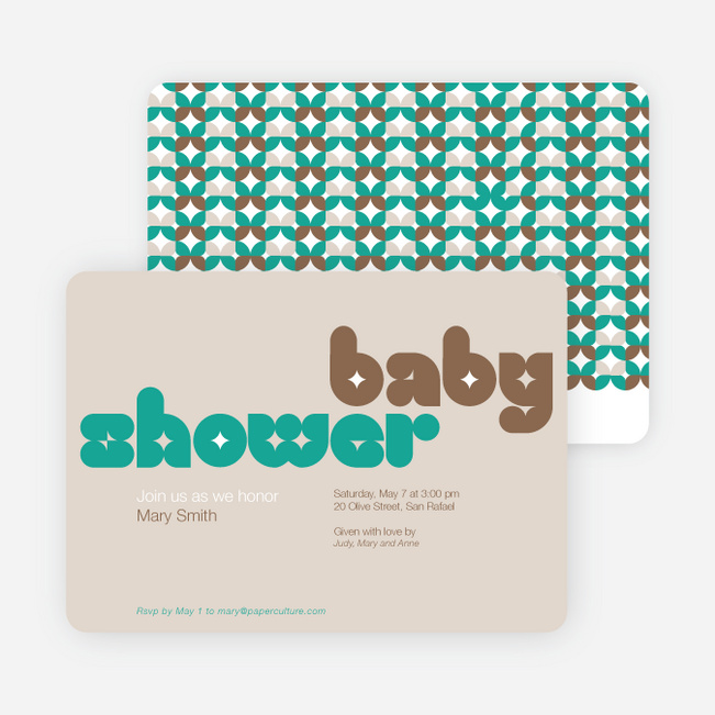 Superstar Boy Baby Shower Invitations - Brown