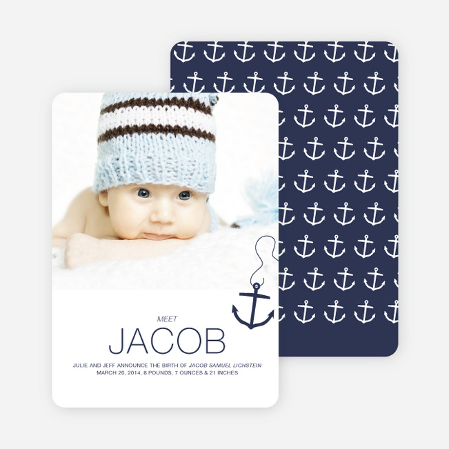Anchors Away Birth Announcements - Blue