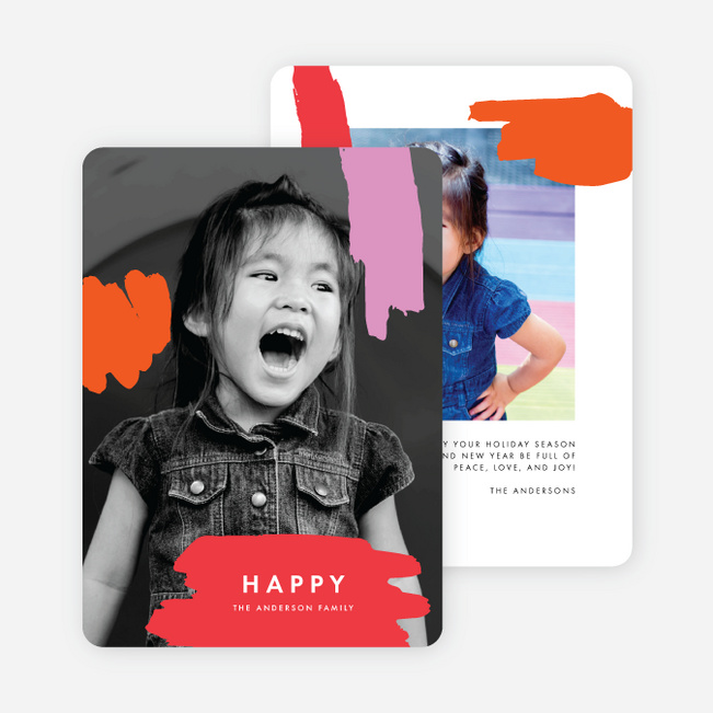 Paint Splash Holiday Cards - Red