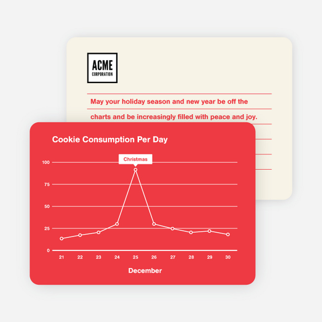 Cookie Graph Corporate Holiday Cards - Red
