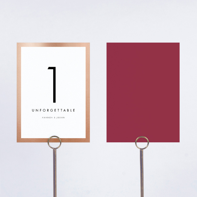 Wedding Frame of Mind Wedding Table Cards - Red