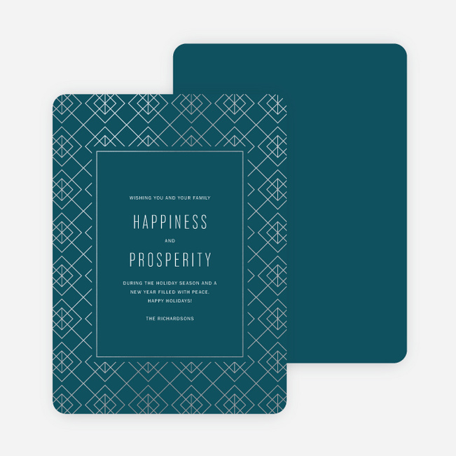 Luxe Borders Holiday Cards - Blue