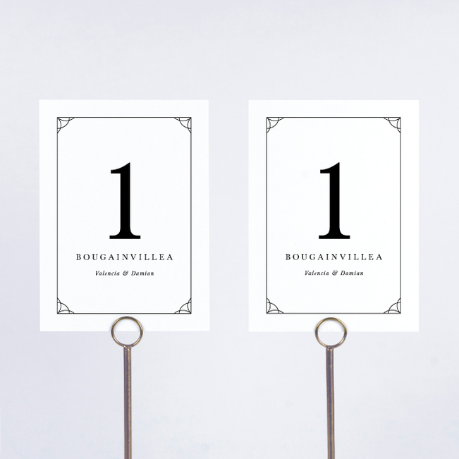 Classically Chic Wedding Table Cards - Black
