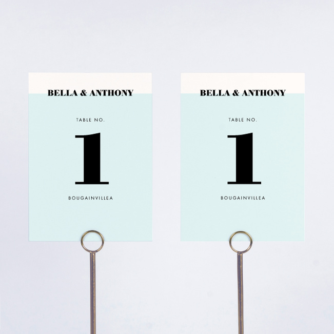 Modern Typography Wedding Table Cards - Yellow