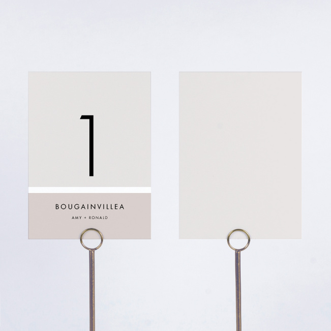 Stripe It Wedding Table Cards - Beige