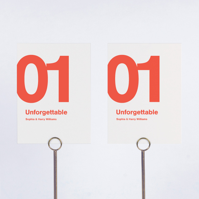 Fortune Favors the Bold Wedding Table Cards - Red