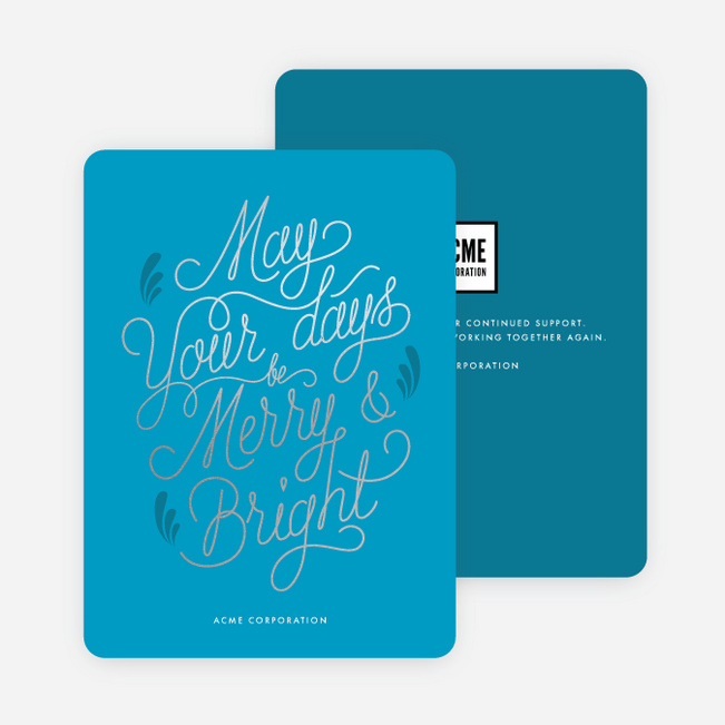 Deep Appreciation Corporate Holiday Cards - Blue