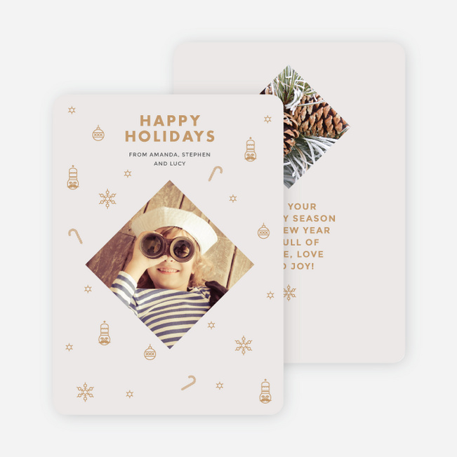 Festive Icons Holiday Cards - Beige
