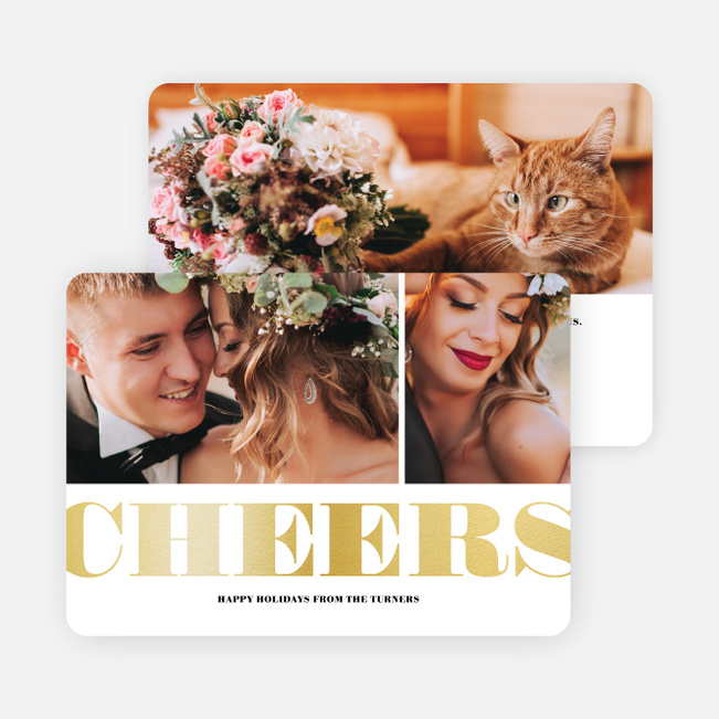 Foil Type Holiday Cards - Yellow