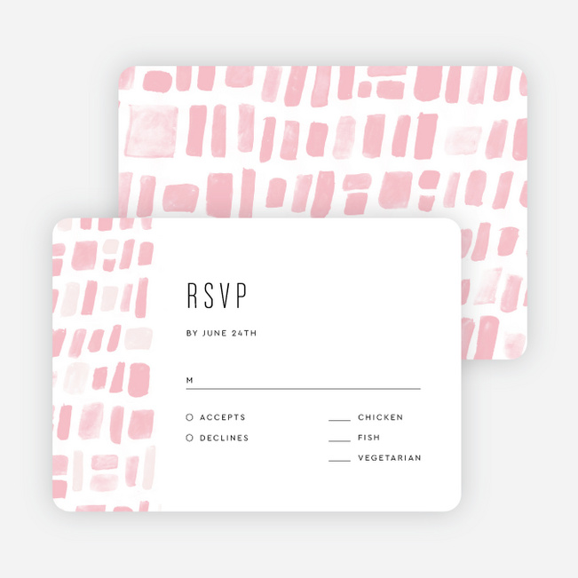 Painted Squares Wedding Response Cards - Pink