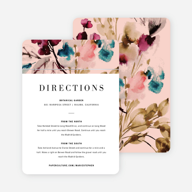 Foil Bountiful Frame Wedding Information Cards - Gray