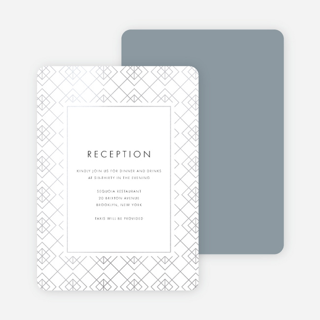 Union of Squares Wedding Information Cards - Gray
