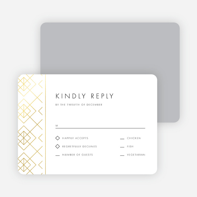 Union of Squares Wedding Response Cards - Yellow