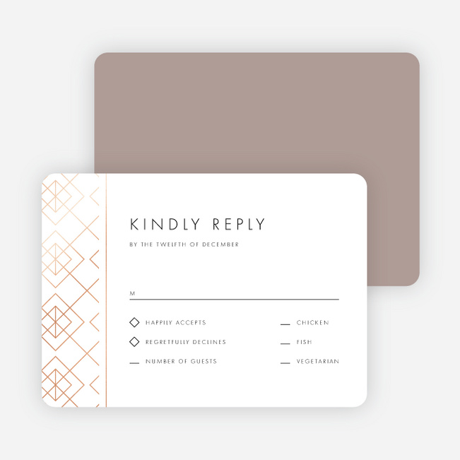 Union of Squares Wedding Response Cards - Pink