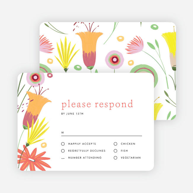 Vibrant Botanicals Wedding Response Cards - Multi