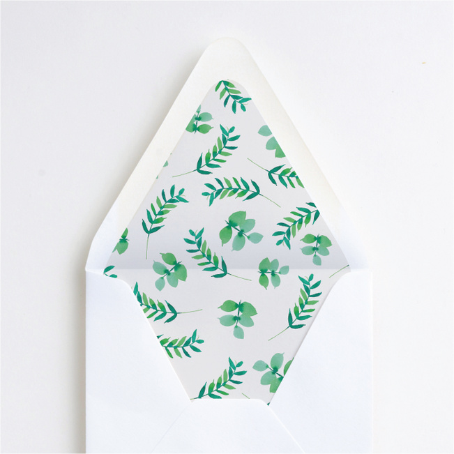 Minimal Laurel Wedding Envelope Liners - Beige