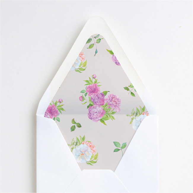 Painted Flowers Wedding Envelope Liners - Multi