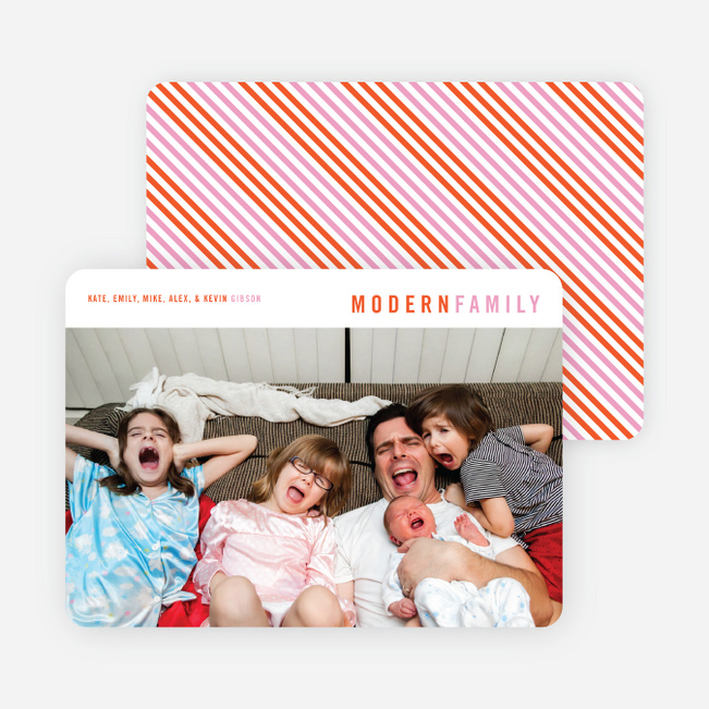 Diagonal Stripes Holiday Cards - Orange Holiday Diagonal Stripes - Orange