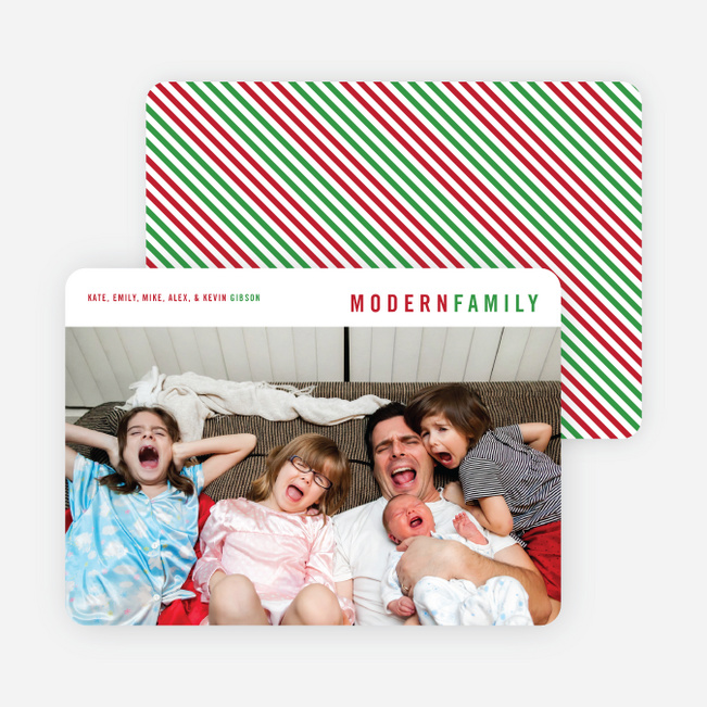 Diagonal Stripes Holiday Cards - Red Holiday Diagonal Stripes - Red