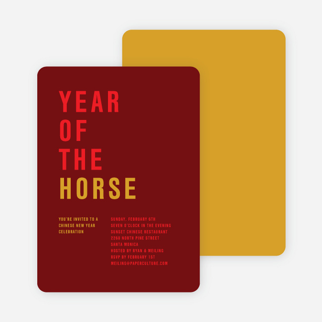 Year of the Horse Symbols - Modern Maroon Year of the Horse Storyline - Modern Maroon