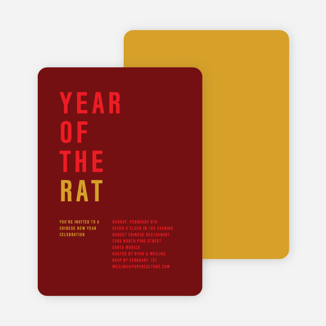 Year of the Rat – Storyline Cards - Red Year of the Rat – Storyline - Red