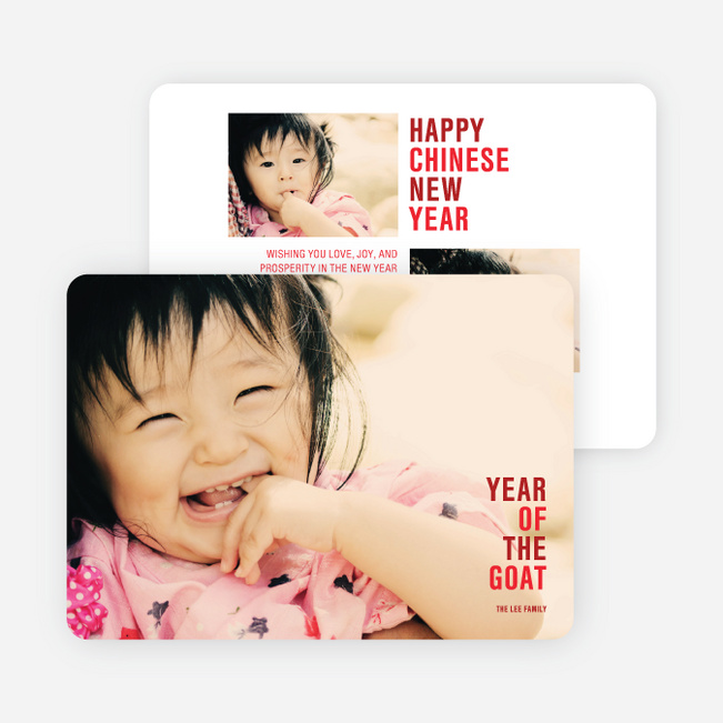 Year of the Goat – Zodiac Photo Cards - Red