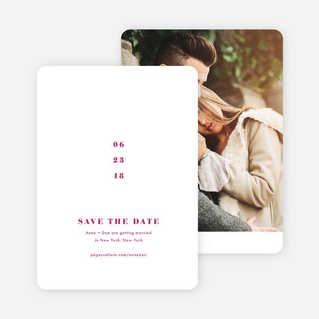 Simply Married Save the Dates - Pink