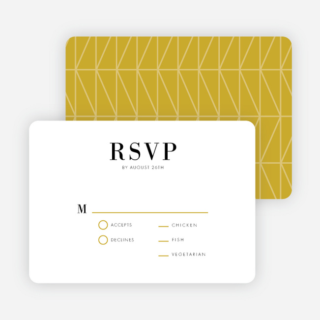 Converging Paths Wedding Response Cards - Yellow