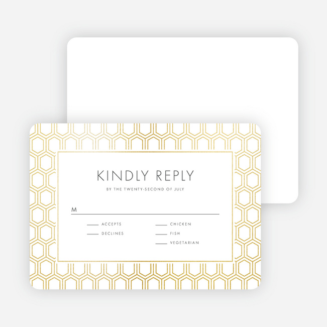 Hexagon Bliss Wedding Response Cards - White
