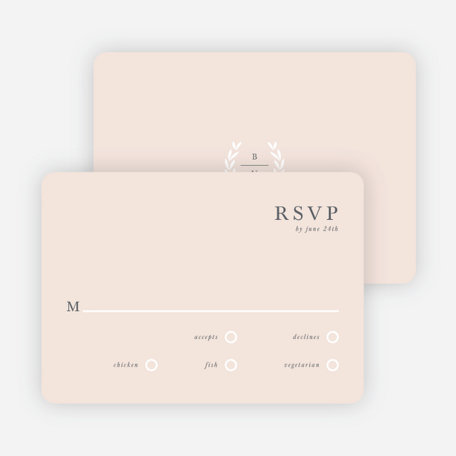 Look to Your Laurels Wedding Response Cards - Beige