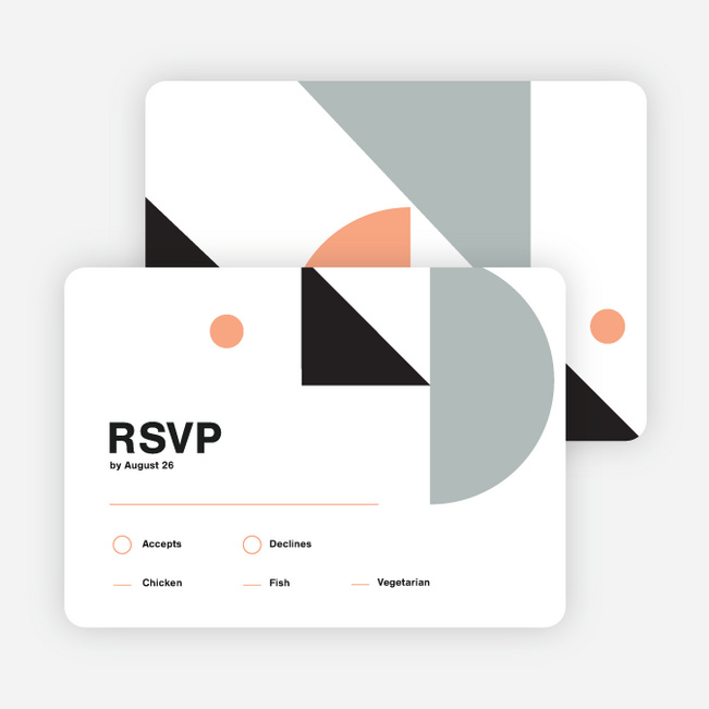 Shape Art Wedding Response Cards - Orange