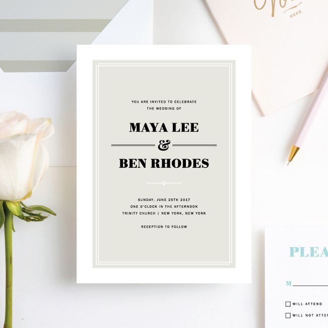 Simple & Chic Wedding Invitations - Beige