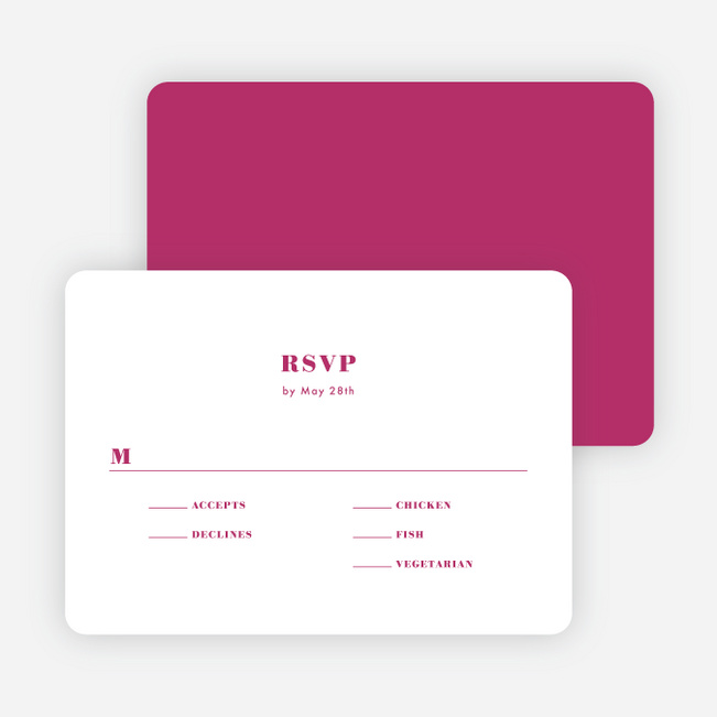 Simply Married Wedding Response Cards - Pink