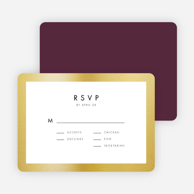 Wedding Frame of Mind Wedding Response Cards - Purple