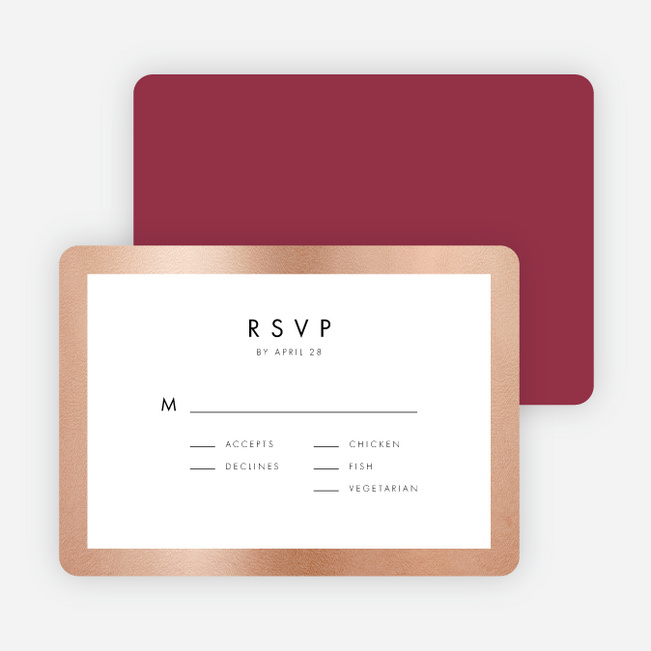 Wedding Frame of Mind Wedding Response Cards - Red