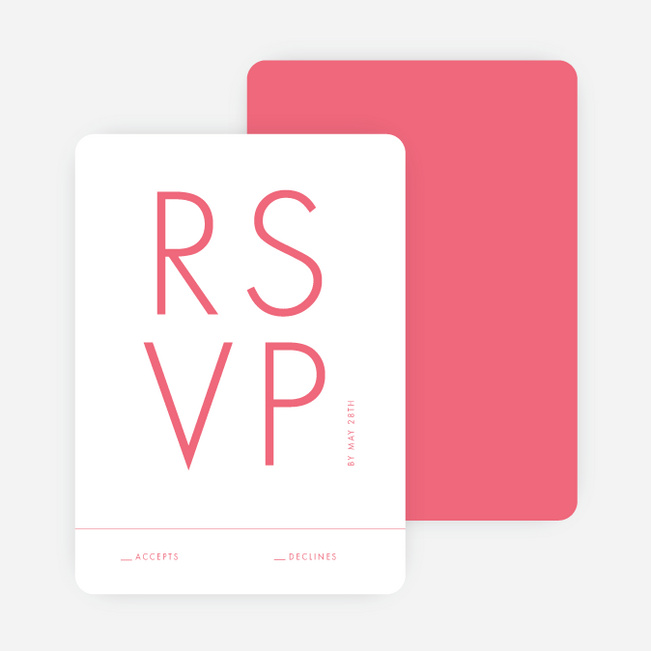 All Caps Wedding Response Addressing. - Pink