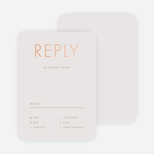 Foil Perfect Union Wedding Response Cards - Pink