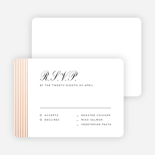 Foil Sidebar Wedding Wedding Response Cards - Pink