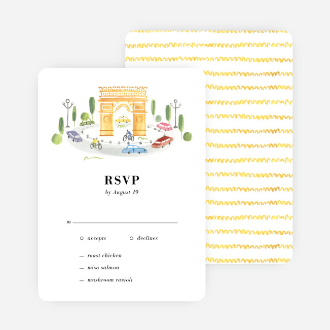 Paris Connection Wedding Response Cards - Multi