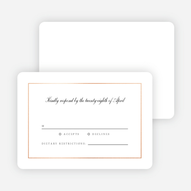 Classic Style Wedding Response Cards - Pink
