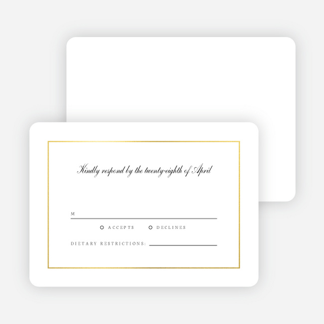 Classic Style Wedding Response Cards - Yellow