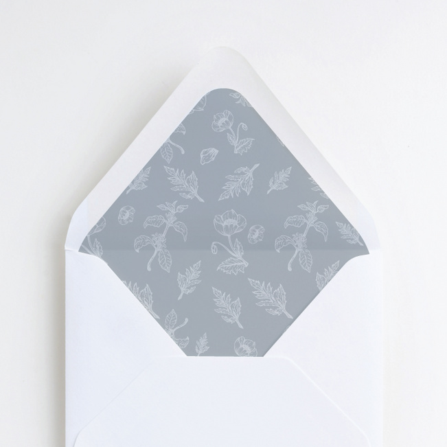 Vintage Print Wedding Envelope Liners - Gray