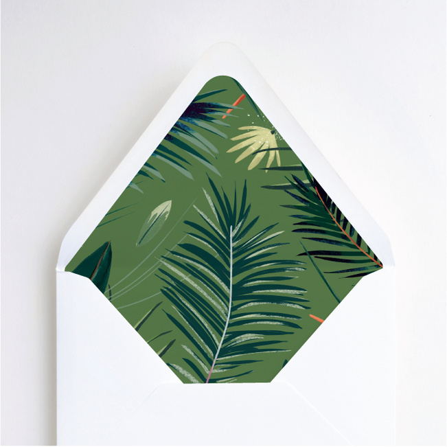 Polynesian Florals Wedding Envelope Liners - Multi