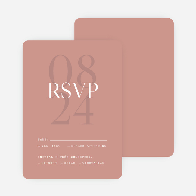 Shadow Details Wedding Response Cards - Pink