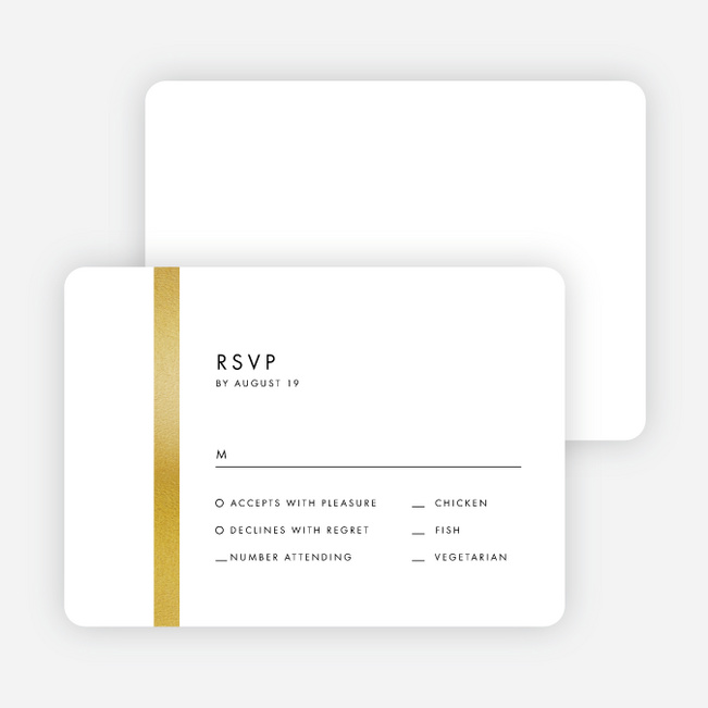 Stripe It Wedding Response Cards - White