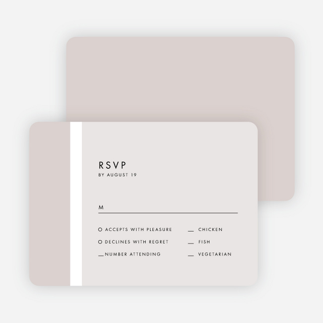 Stripe It Wedding Response Cards - Beige