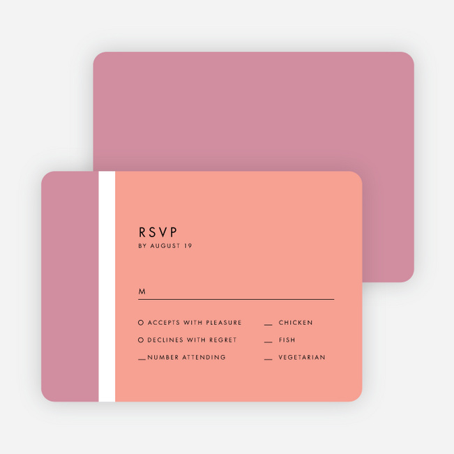 Stripe It Wedding Response Cards - Pink