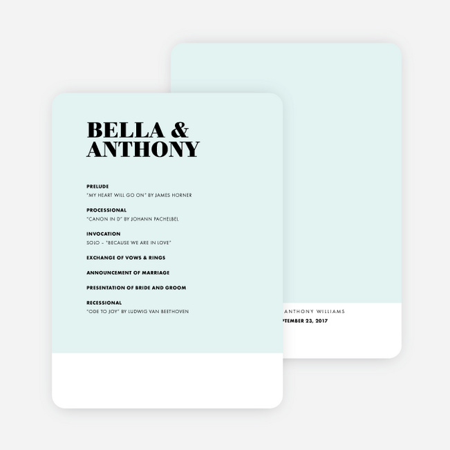 Modern Typography Wedding Programs - Yellow