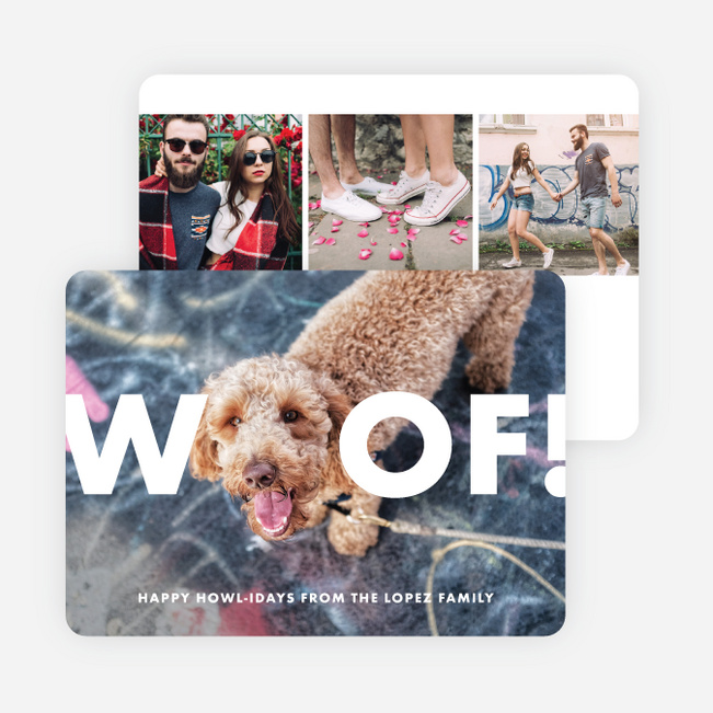 Big Woof Multi Photo Holiday Cards - White