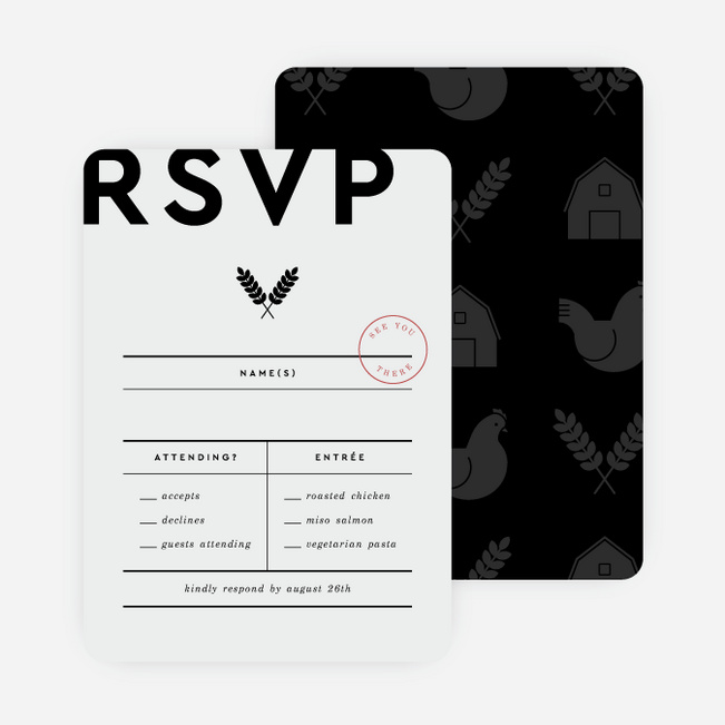 Artisanal Countryside Wedding Response Cards - Beige